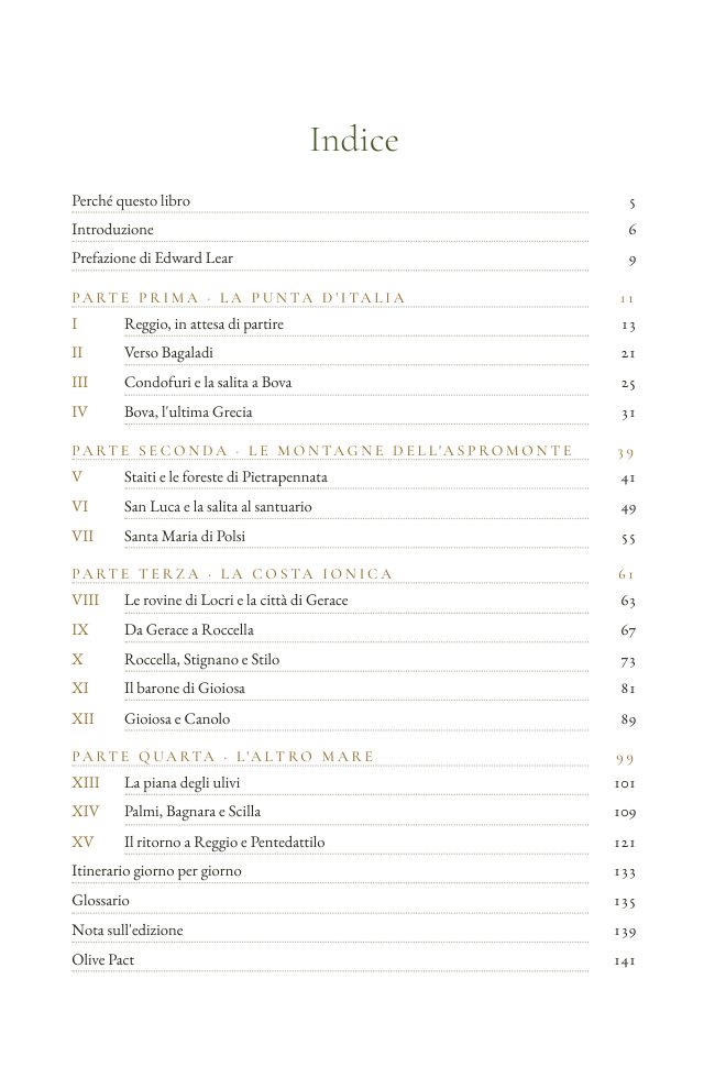 The table of contents of the book