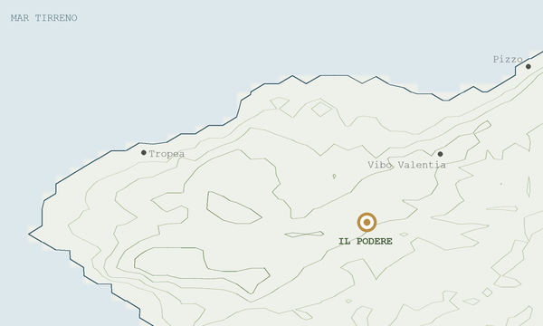 Mappa stilizzata: il mare e il podere
